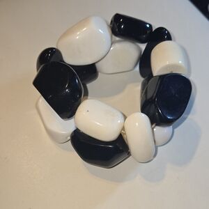 Estate Black and White Chunky Bracelet